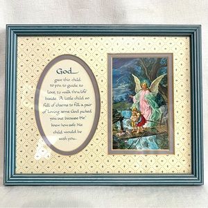 Guardian Angel on the Perilous Bridge Framed Print Poem